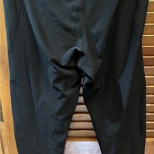 Adidas Climate Tapered Leggings Women Black Silver Accents Wide Waist